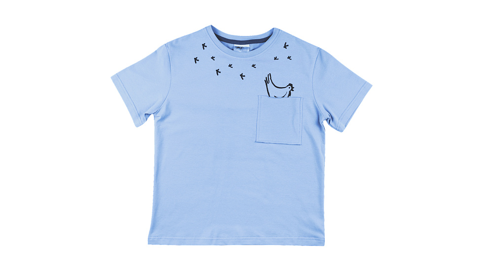 Детская футболка следы-воротник LOVE WEAR В ожидании чуда, Голубой, 140-146
