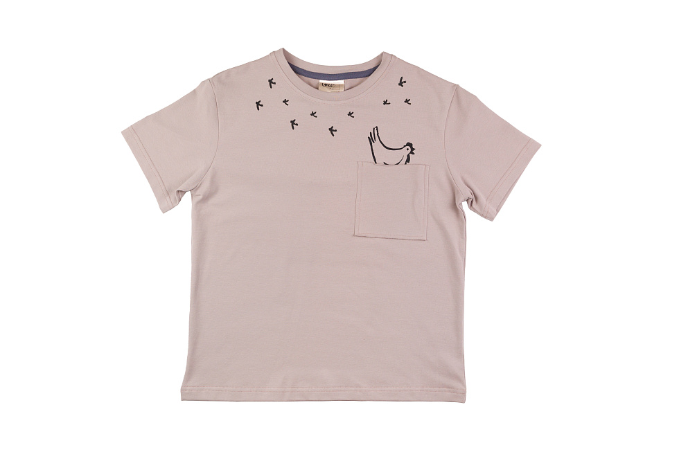 Детская футболка следы-воротник LOVE WEAR В ожидании чуда, Бежевый, 92-98